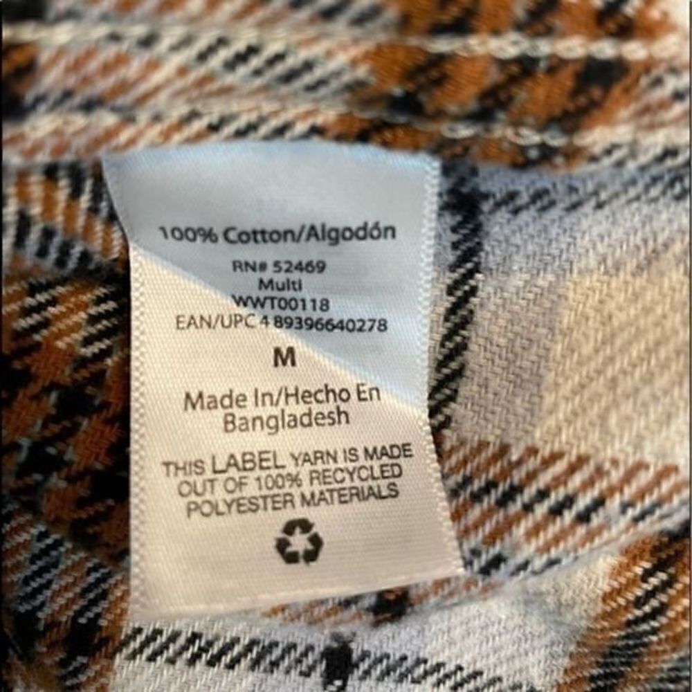 Free Assembly Womens Long Sleeve Work Shirt Medium NWT Flannel - Picture 10 of 11